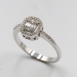 0,19 ct  0,05 ct Pırlanta Baget Yüzük